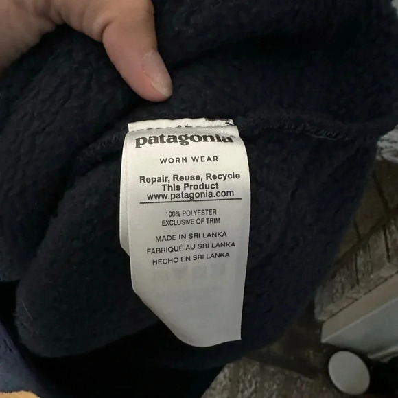 Patagonia Navy Retro Pile Pullover 1/4 quarter zip Mens Unisex Small hiking - Picture 4 of 7